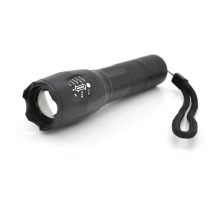 Ліхтар ручний PIPO XML-T6, 1LED Cree T6, 3W, 5 режимів, ZOOM, 18650/2800mah (перехідник 3*AAA), Black, IP44, СЗУ, 130х30х27мм, BOX