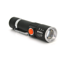Ліхтар ручний PIPO PPF-616, 1LED Cree Q5, 10W, 3 режими, ZOOM, 18650/2400 вбудований, Black, IP44, USB, 112х28х24мм, BOX