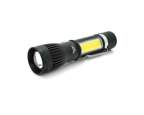 Ліхтарик ручний Watton WT-602, Cree T6+16SMD, 3 реж., ZOOM, 6800mAh акумулятор, заряджання microUSB. IP44. 135 х 30 х 20. BOX