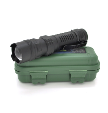 Ліхтарик ручний POWERMASTER MX-511, 1LED CREE Q5, 3W, 3 режими, ZOOM, вбудований аккум, Black, IP40, 126х24х24мм, USB, BOX