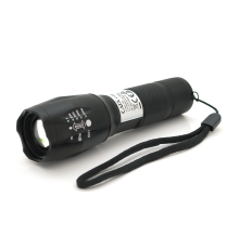 Ліхтар ручний CATA CT-8025, 1LED Cree XM-L T6, 10W, 5 режимів, ZOOM, 18650/3400 вбудований, Black, IP44, microUSB, 132х33х27мм, BOX