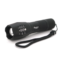 Ліхтар ручний Watton WT-023, 1LED Cree T6, 3W, 5 режимів, ZOOM, 18650/2800mah (перехідник 3*AAA), Black, IP44, СЗУ, 130х33х28мм, BOX