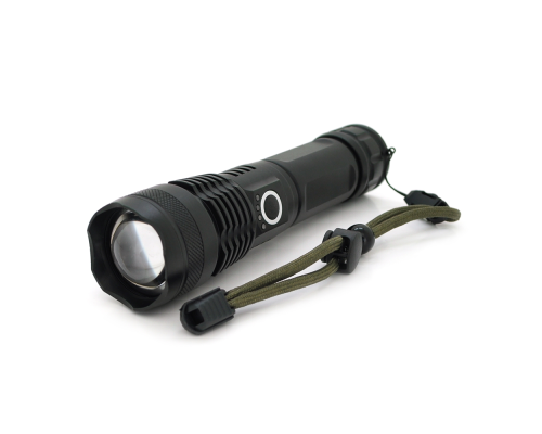 Ліхтар ручний Voltronic KY-P50X80, 1LED Cree XHP50.2, 19W, 5 режими, ZOOM,18650/6800mah/3xААА, Black, IP40, кабель USB-micro, 165х42х35мм, BOX