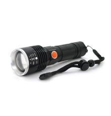 Ліхтар ручний Bailong P07-P50, 1LED Cree XHP50.2, 19W, 5 режими, ZOOM, 18650/8800mah, Black, IP40, кабель USB-micro, 160х45х32мм, BOX