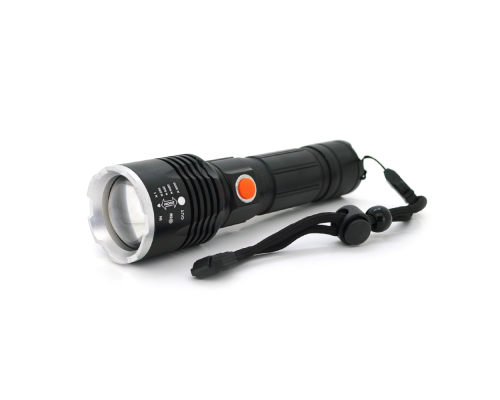 Ліхтар ручний Bailong P07-P50, 1LED Cree XHP50.2, 19W, 5 режими, ZOOM, 18650/8800mah, Black, IP40, кабель USB-micro, 160х45х32мм, BOX