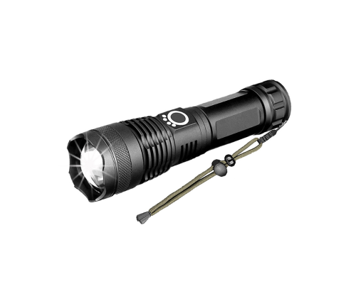 Ліхтар ручний Voltronic XHP50, 1LED Cree XHP50.2, 19W, 5 режими, ZOOM,26650/5000mah/3xААА, Black, IP40, кабель USB-micro, 170х40х35мм, BOX