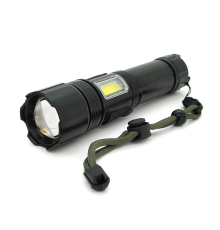 Ліхтар ручний Voltronic XHP70-XST1821, 1LED Cree XHP50.2, 19W, бічний світлодіод, 7 режими, ZOOM,18650/ААА /2600mah, Black, IP40, кабель USB-micro, 170х42х32м