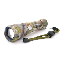 Ліхтар ручний Bailong BL-P512M-P50, 1LED Cree XHP50.2, 19W, 5 режими, ZOOM,18650/ААА/8800mah, Multicam, IP40, кабель USB-micro, 160х45х34мм, BOX