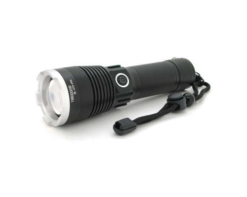 Ліхтар ручний Bailong BL-A75-P90, 1LED Cree XHP50.2, 19W, 5 режими, ZOOM,26650/6800mah/3xААА, Black, IP40, кабель USB-micro, 160х46х32мм, BOX