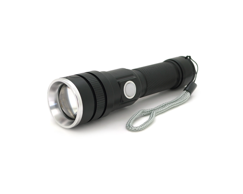Ліхтар ручний BAILONG BL-611-P50, 1LED P50, 10W, 2 режими, ZOOM, 18650/2800mAh, Black, IP44, USB-microUSB, 142х36х28мм, BOX