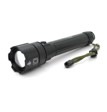 Ліхтар ручний Bailong BL-L-6-P90, 1LED P90, 50W, 3 режими, ZOOM, 2х18650/12800 Black, IP44, кабель USB-micro, 230х50х32мм, BOX