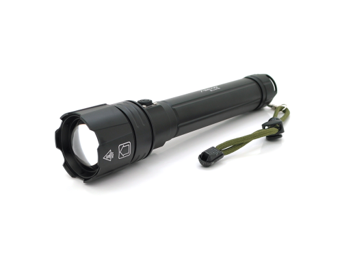Ліхтар ручний Bailong BL-L-6-P90, 1LED P90, 50W, 3 режими, ZOOM, 2х18650/12800 Black, IP44, кабель USB-micro, 230х50х32мм, BOX