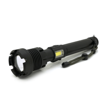 Ліхтар ручний Voltronic XHP90.2, 1LED XHP110, 72W, бічний світлодіод, 7 режими, ZOOM, 2х18650/без Акб, Black, IP40, кабель USB-micro, 260х60х35мм, BOX