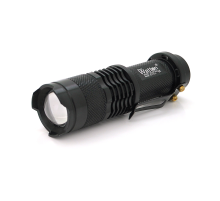 Ліхтар ручний Watton WT-304, 1LED CREE Q5, 3W, 3 режими + Zoom, АА/1300mah, Black, IP40, СЗУ, 92х26х26мм, BOX