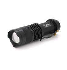 Ліхтар ручний Watton WT-304, 1LED CREE Q5, 3W, 3 режими + Zoom, АА/1300mah, Black, IP40, СЗУ, 92х26х26мм, BOX