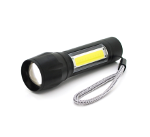 Ліхтарик ручний CATA CT-8024, 5W Led-CREE Q5 + COB, Zoom, 3 реж., корпус-алюміній, водостійкий, ударостійкий, вбудований аккум, IP44, 100х24х20, BOX
