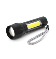 Ліхтарик ручний CATA CT-8024, 5W Led-CREE Q5 + COB, Zoom, 3 реж., корпус-алюміній, водостійкий, ударостійкий, вбудований аккум, IP44, 100х24х20, BOX