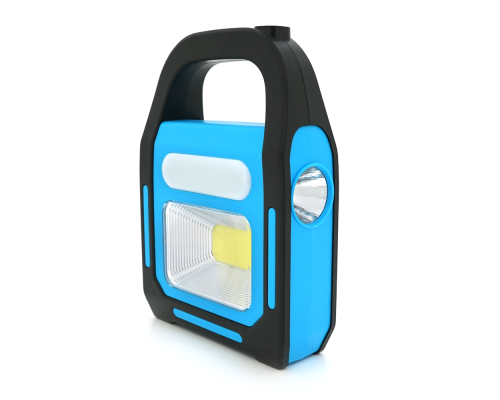 Переносний ліхтар ORION OR-9707B+Solar, COB+SMD LED, 3 режими роботи, заряд від 5V, USB вихід, батарея 2*18650, Box