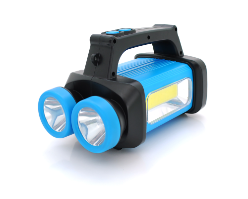 Ліхтар пошуковий SW-8802, 1LED+COB T6, 5W, 2+1+1 режим, 3600mAh, Black/Blue, IP40, USB кабель+4*LR06(немає в комплекті), 190х110х130мм, BOX