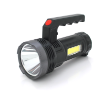 Ліхтар пошуковий USHL-828, 1LED T6+COB, 3W, 3+1 режими, 1200mah, Black, IP40, USB кабель+Solar, 150х60х90мм, BOX