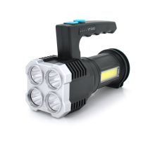 Ліхтар пошуковий Portable Lamp YT-81043, 4LED T6+COB, 5W, 3+1 режим, 1200mah, Black, IP40, USB кабель, 140х70х90мм, BOX