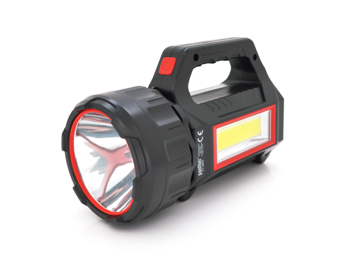 Ліхтар пошуковий Pahther PT-8895, 1LED+COB T6, 10W, 3+2+2 режими, 3600mah, Black, IP40, USB кабель+Solar, 200х95х130мм, BOX