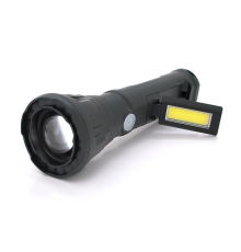 Ліхтарик ручний LATERNA JPL-2182A, 5W CREE Q5+COB, Zoom, 2+1 режим, вбудований акумулятор, IP40, 200х65х40. Blister