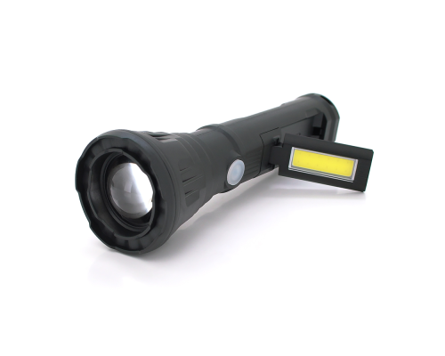 Ліхтарик ручний LATERNA JPL-2182A, 5W CREE Q5+COB, Zoom, 2+1 режим, вбудований акумулятор, IP40, 200х65х40. Blister