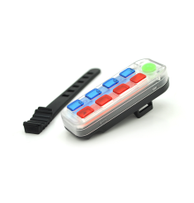 Задній стоп для велосипеда QX-W08B, 5 режимів, акумулятор, кабель USB, Red/Blue, Box