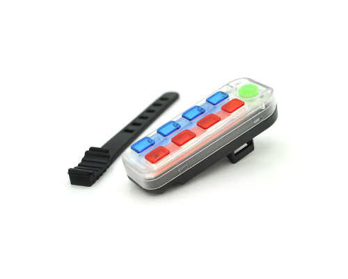Задній стоп для велосипеда QX-W08B, 5 режимів, акумулятор, кабель USB, Red/Blue, Box