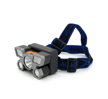 Налобний ліхтарик Voltronic MJ 2022,3 led 3W, 2 Led Cob, 4 режими, корпус-пластик, водостійкий, ip44, живлення АКБ вбудований ААА, USB micro кабель, 6500K, BOX