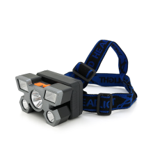 Налобний ліхтарик Voltronic MJ 2022,3 led 3W, 2 Led Cob, 4 режими, корпус-пластик, водостійкий, ip44, живлення АКБ вбудований ААА, USB micro кабель, 6500K, BOX