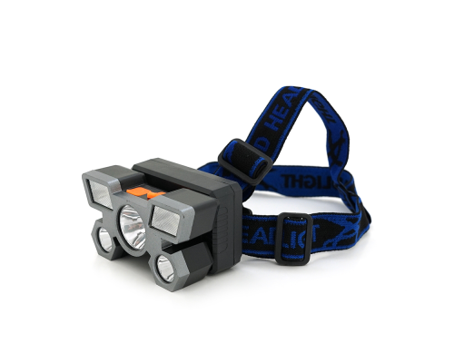 Налобний ліхтарик Voltronic MJ 2022,3 led 3W, 2 Led Cob, 4 режими, корпус-пластик, водостійкий, ip44, живлення АКБ вбудований ААА, USB micro кабель, 6500K, BOX