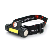 Налобний ліхтарик CATA CT-9120,1 led 3W, 1 Led Cob, 2 режими, корпус-пластик, водостійкий, ip44, магніт, живлення АКБ вбудований, USB micro кабель, 6400K, BOX