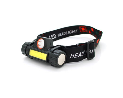 Налобний ліхтарик CATA CT-9120,1 led 3W, 1 Led Cob, 2 режими, корпус-пластик, водостійкий, ip44, магніт, живлення АКБ вбудований, USB micro кабель, 6400K, BOX