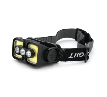Налобний ліхтарик Voltronic K361,1 Cob, 3 Led+Red, 5 режими, корпус-пластик, водостійкий, ip44, живлення АКБ вбудований, USB Type-С-кабель, 6500K, BOX