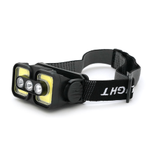 Налобний ліхтарик Voltronic K361,1 Cob, 3 Led+Red, 5 режими, корпус-пластик, водостійкий, ip44, живлення АКБ вбудований, USB Type-С-кабель, 6500K, BOX