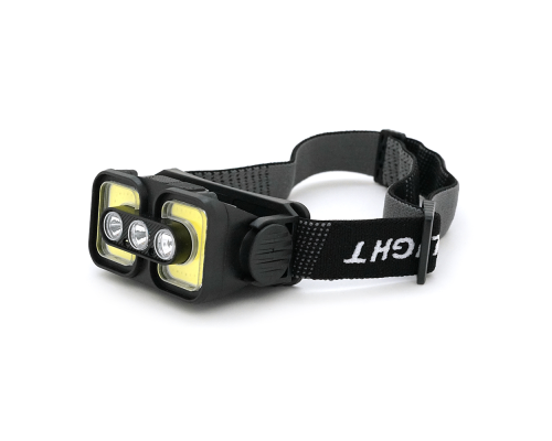 Налобний ліхтарик Voltronic K361,1 Cob, 3 Led+Red, 5 режими, корпус-пластик, водостійкий, ip44, живлення АКБ вбудований, USB Type-С-кабель, 6500K, BOX