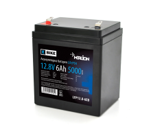 Літій-залізо-фосфатний акумулятор Merlion LiFePO4 12.8V 6AH (4S1P/BMS-5A), (90х70х101(107)) для електротранспорту, 5000 циклів, Q12