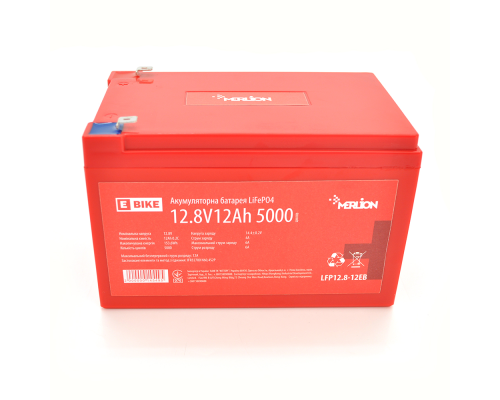 Літій-залізо-фосфатний акумулятор Merlion LiFePO4 12.8V 12AH(4S2P/BMS-15A), (151x99x99) для електротранспорту, 5000 циклів, Q12