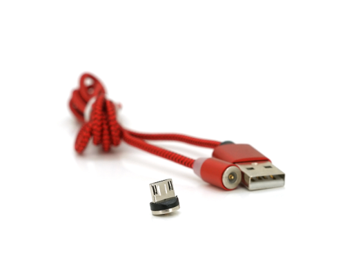 Магнітний кабель PiPo USB 2.0 / Micro, 1m, 2А, тканинна оплетка, броньований, знімач, Red, BOX Магнітний кабель PiPo USB 2.0 / Micro, 1m, 2А, тканинна оплетка, броньований, знімач, Red, BOX
