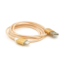 Магнітний кабель USB 2.0/Micro, 1m, 2А, індикатор заряду, тканинне обплетення, знімач, Gold, Blister ( під наконечник 8751 )