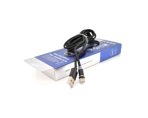 Магнітний кабель PiPo USB 2.0 /Lighting, 1m, 2А, тканинна оплетка, броньований, знімач, Black, BOX Магнітний кабель PiPo USB 2.0 /Lighting, 1m, 2А, тканинна оплетка, броньований, знімач, Black, BOX