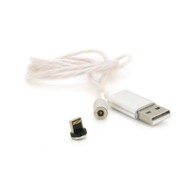 Магнітний кабель світиться USB 2.0 / Lighting, 1m, 2А, Silver, OEM