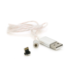 Магнітний кабель світиться USB 2.0 / Lighting, 1m, 2А, Silver, OEM