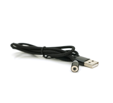 Магнітний кабель PiPo USB 2.0, 1m, 2А, тканинна оплетка, броньований, Black, OEM