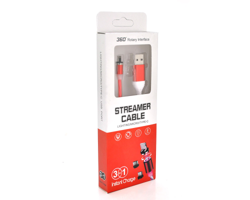 Магнітний кабель світиться USB 2.0 / Lighting, 1m, 2А, RED, OEM Магнітний кабель світиться USB 2.0 / Lighting, 1m, 2А, RED, OEM
