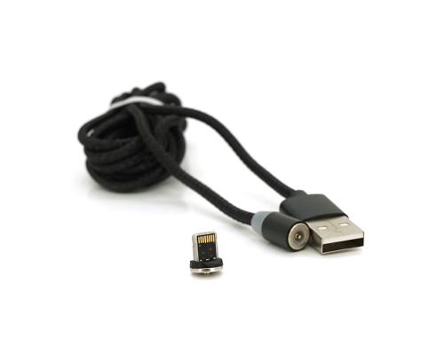 Магнітний кабель PiPo USB 2.0 /Lighting, 2m, 2А, тканинна оплетка, броньований, знімач, Black, BOX Магнітний кабель PiPo USB 2.0 /Lighting, 2m, 2А, тканинна оплетка, броньований, знімач, Black, BOX