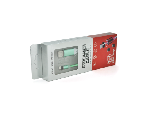 Магнітний кабель світиться USB 2.0 / Micro, 1m, 2А, GREEN, OEM