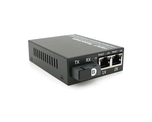2х портовий медіаконвертор ONV-0110S-SCX-S2-B, 2*100М RJ45 + 1*SC порт (1310/1550nm, 20km)
